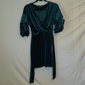 PrettyLittleThing Emerald Wrap Front Midi Dress